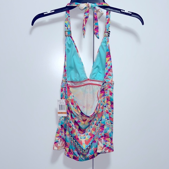 Bar III Aztec Geo Print Halter Top | Skylar Sexy Colorful Boho Blouse Top Small - Picture 9 of 14